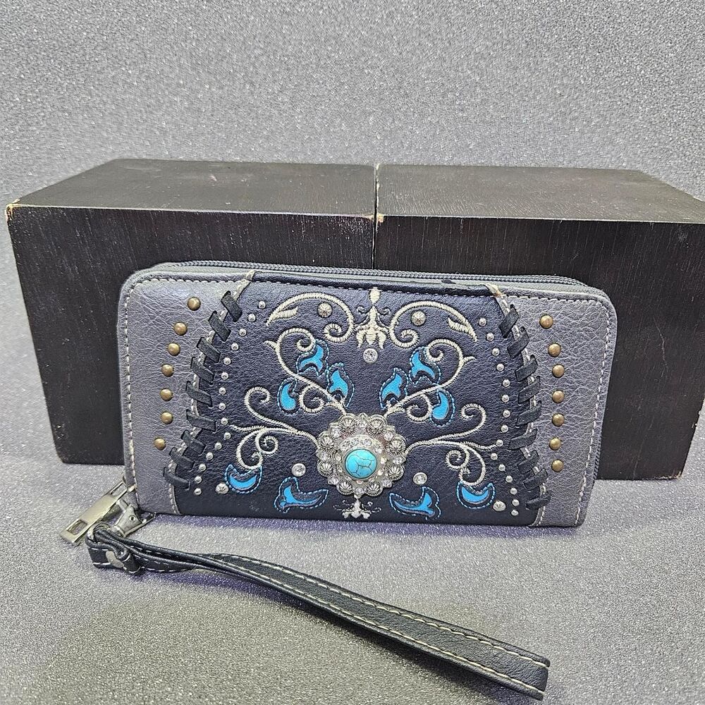 Unbranded Women's Black and Blue Wallet-purses